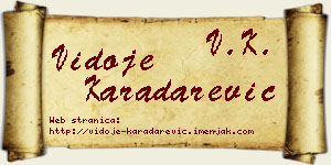 Vidoje Karadarević vizit kartica